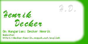 henrik decker business card